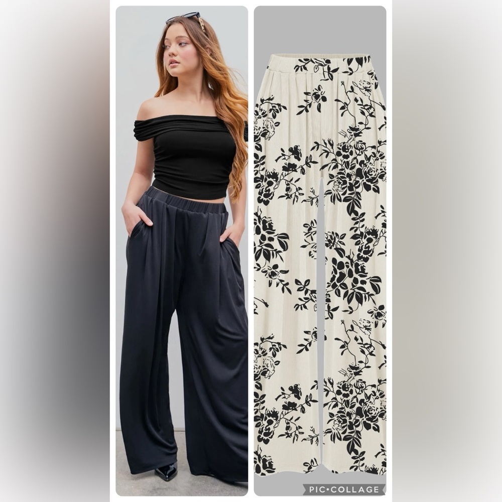 CIDER- Elastic wide leg pants (set of 2)